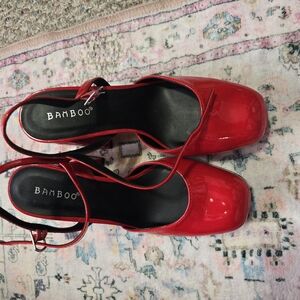 BAMBOO Women's Bold Red Heels
